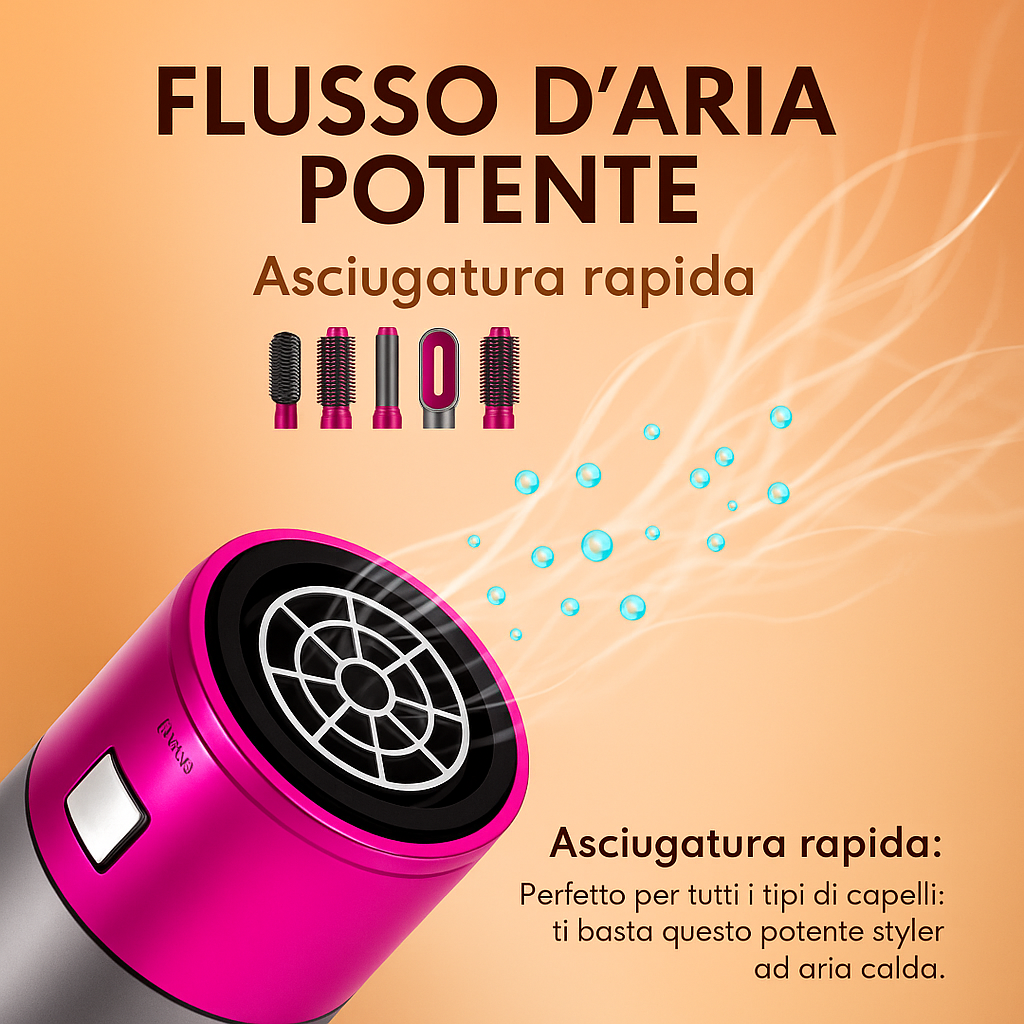 Spazzola modellante 5 in 1 con aria calda - Pixie Home